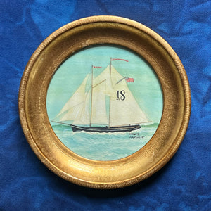 'Sailing Ships at Sea' -in 6 1/2 inch gold gilt rounds- per piece