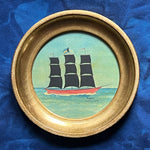 'Sailing Ships at Sea' -in 6 1/2 inch gold gilt rounds- per piece