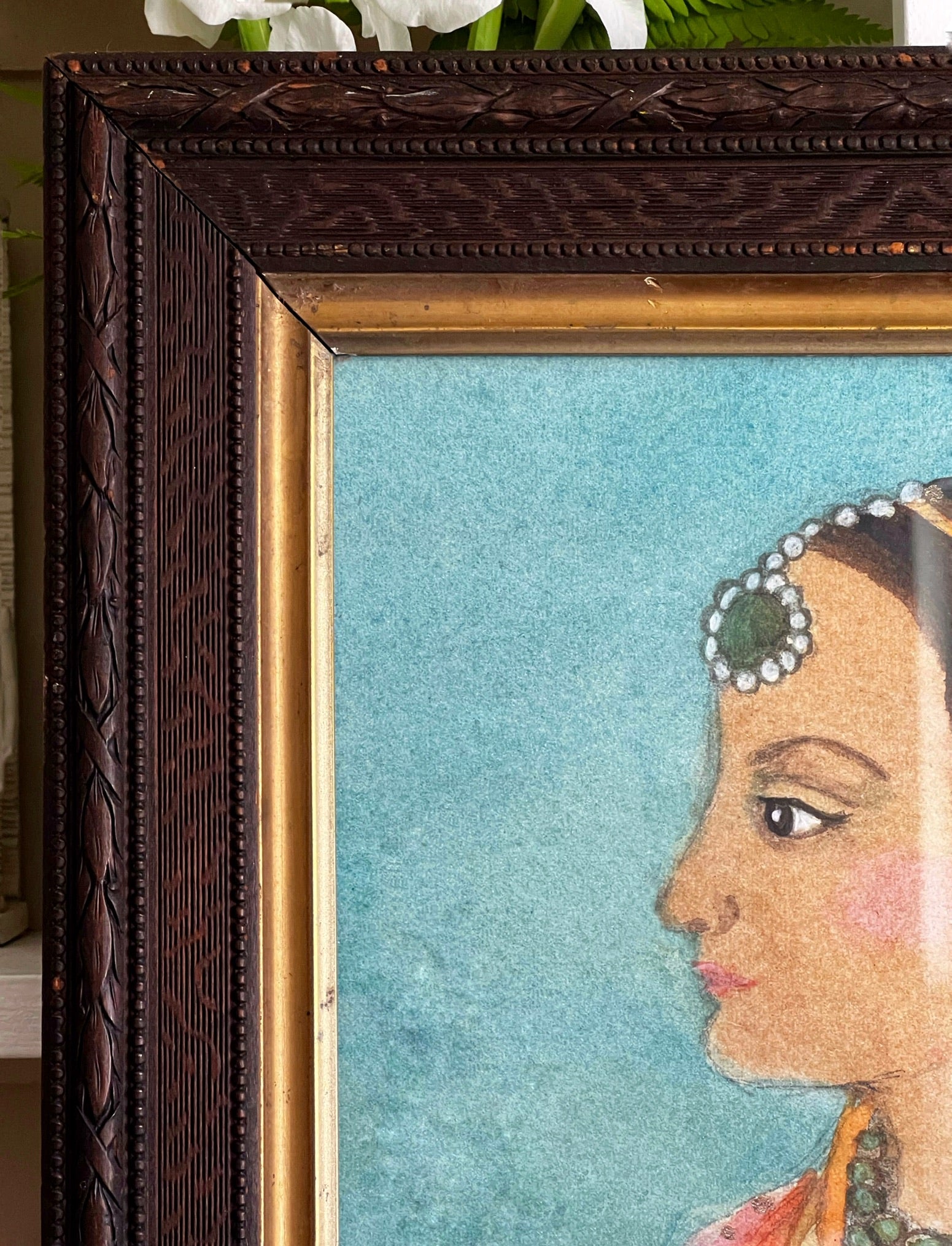 'Indian Princess' in Blue Headscarf