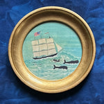 'Sailing Ships at Sea' -in 6 1/2 inch gold gilt rounds- per piece