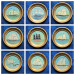 'Sailing Ships at Sea' -in 6 1/2 inch gold gilt rounds- per piece