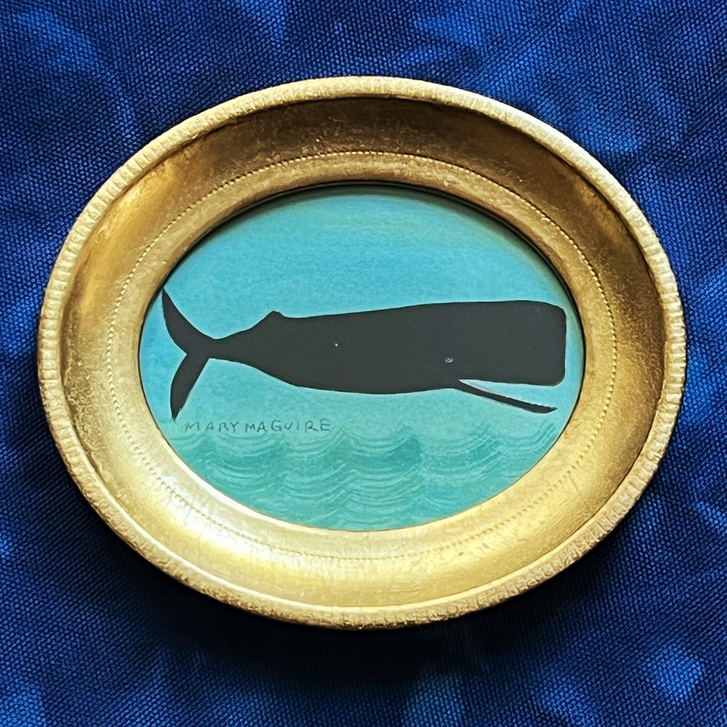 'Floating Whale' -4 1/2 x 5 1/2 inch oval